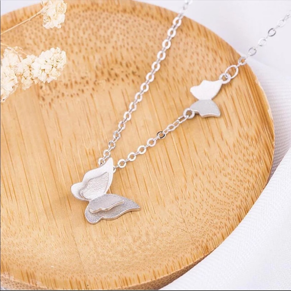 🌟 Sterling Silver 925 Butterflies Necklace